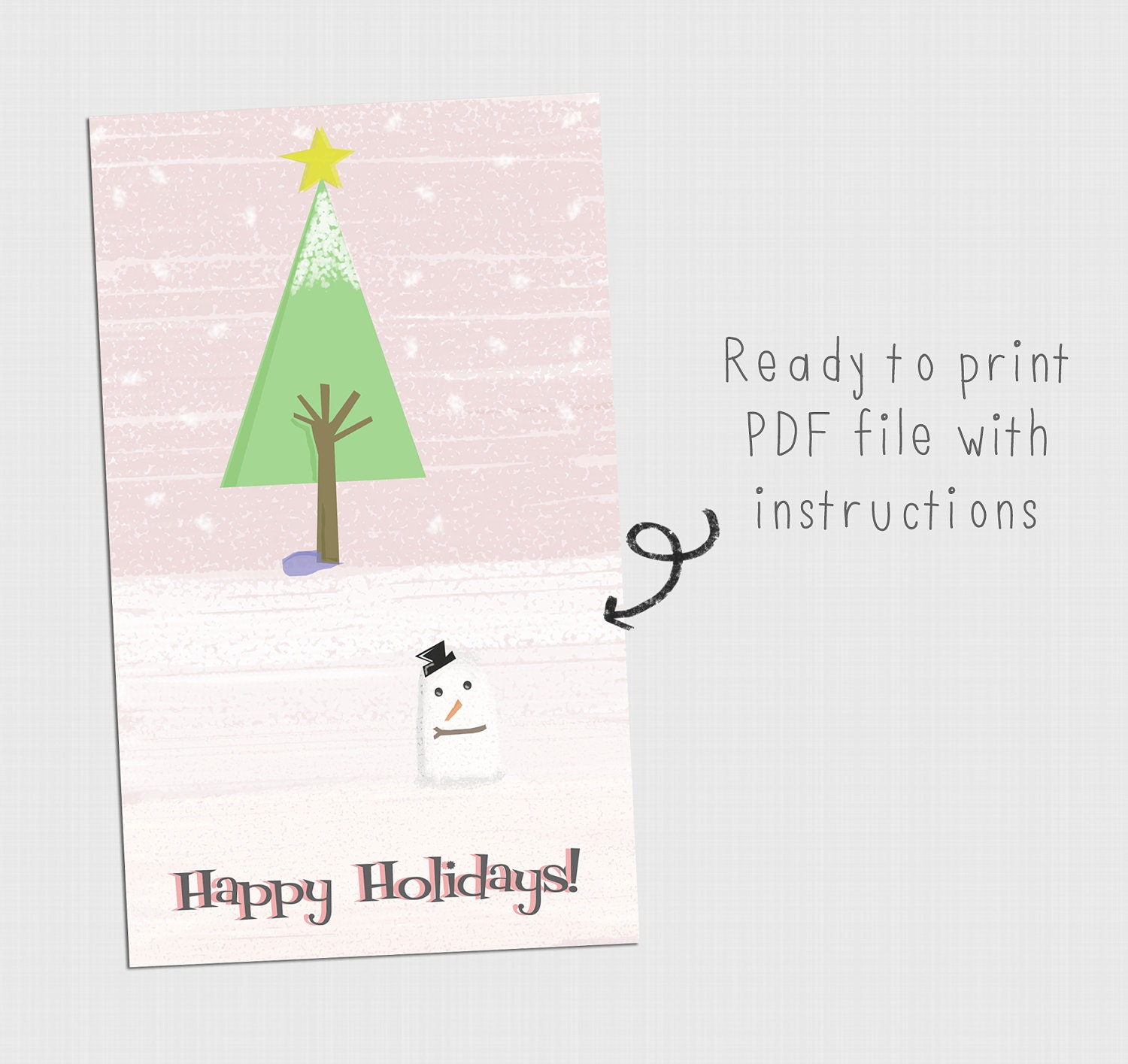 Printable Happy Holidays Card (PDF File)