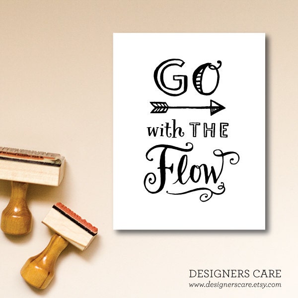Set of FOUR Inspirational Note Cards with Envelopes - "Go with The Flow" - DesignersCare