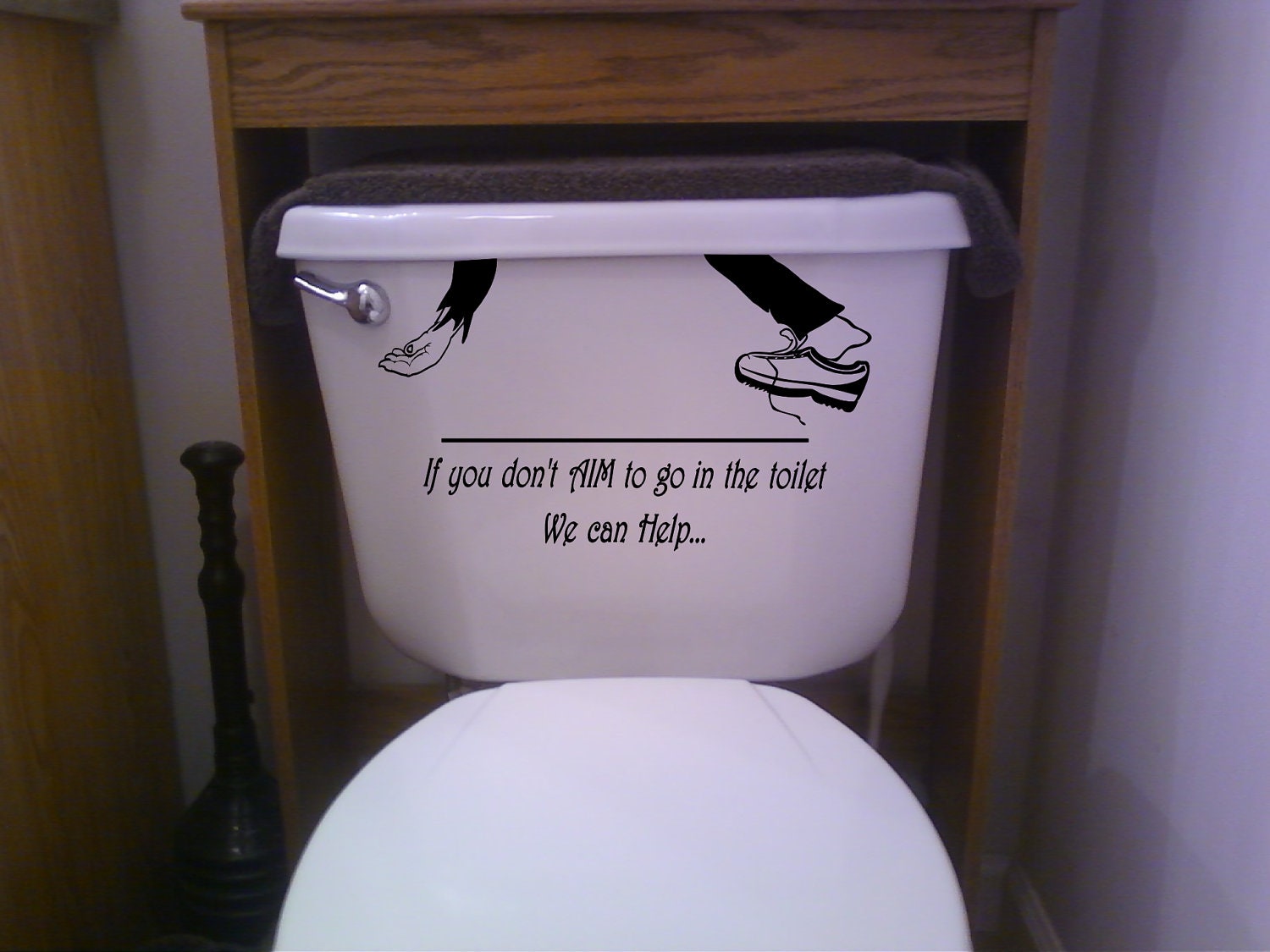 Items similar to funny toilet seat, arm, leg under tank lid "If you