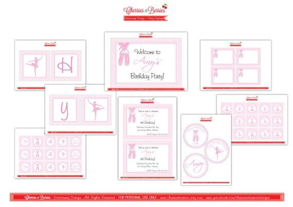 Ballerina Party - Full Printable Collection Il_570xn