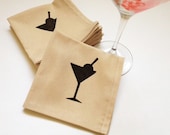 New Years Reusable Cloth Napkins Cocktail Size Set of 6