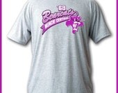 Muncie Central Bearcat T-shirt purple design on ash gray