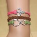 Infinity and  Fleur  de Lis bracelet, Antique Silver  Causal Bracelet, Friendship Gift-charm bracelet, Suede Leather Bracelet