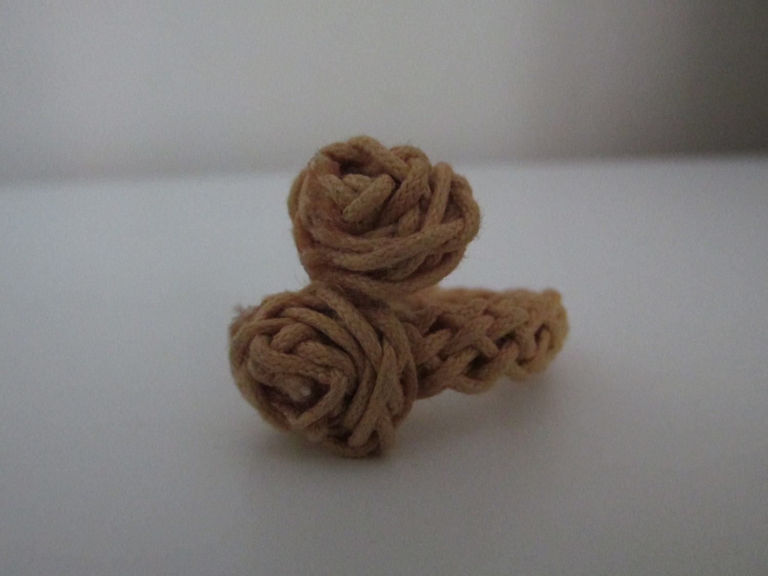 adjustable ring, sterling silver wire wrapped in macrame and crochet