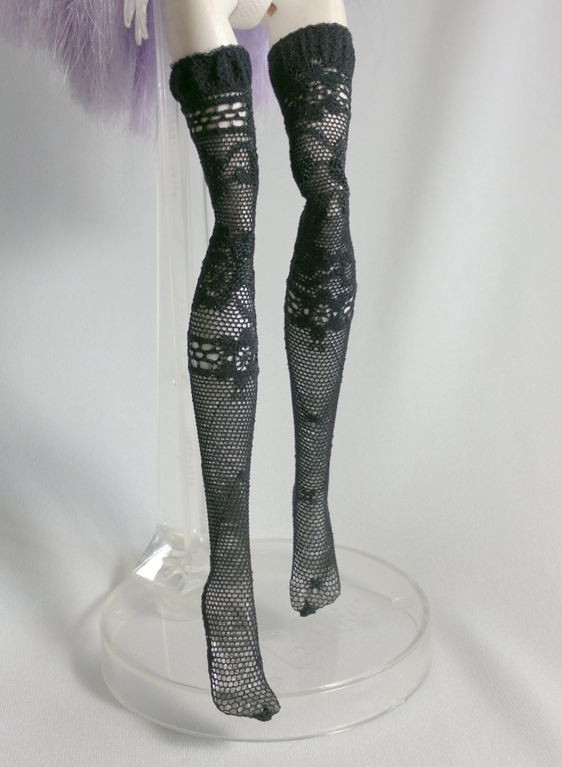 Dolls stockings for Monster high doll   Black grid   MH082