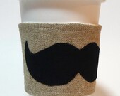 Father's Day I Mustache A Cup of Coffee- Teacher, Co-Worker, Guys, Men Gifts- GreenSleeves (tm)- Linen Eco Friendly Reusable Sleeve No. 70