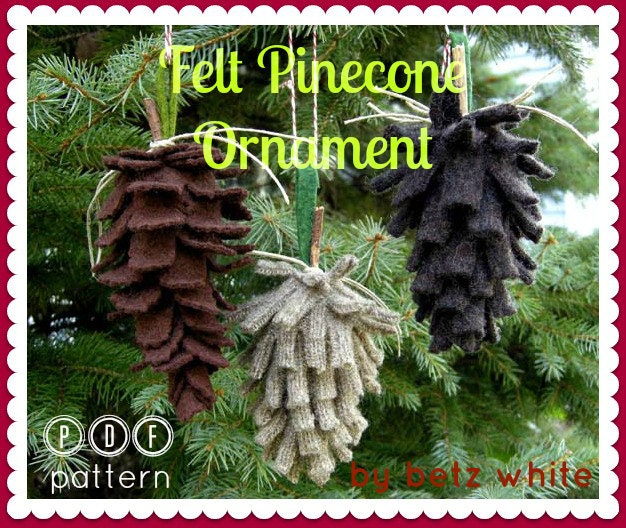 Felt Pinecone Ornament PDF PATTERN