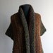 Custom Hand Knit Deep Autumn Prayer Meditation Comfort Sm Shawl Scarf Cowl, Wrap, Olive, Rust, Gold, Vegan, Bed Jacket, FREE SHIPPING