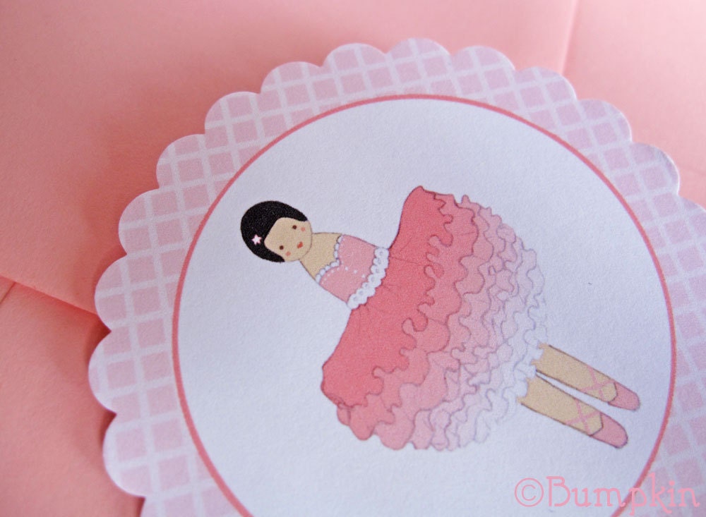 Ballerina Peg Doll - Personalised Stickers x 10