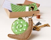 Make Your Own Snail Keyring Kit - Sewing Kit