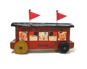 Original Mixed Media Assemblage Art Circus Train Clown Big Top Circus Art