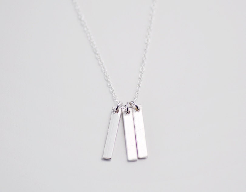 Silver rays - sterling silver bars fringe necklace - modern jewelry gift for her