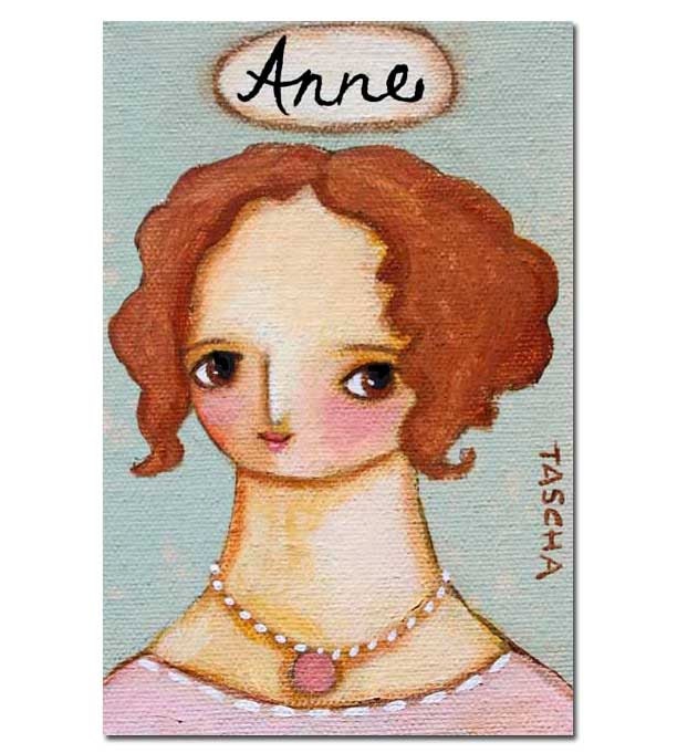 ORIGINAL acrylic painting on canvas ANNE Bronte author series portrait painting by tascha