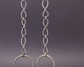 Rustic Silver Dangle Earrings Infinity Jewelry Handmade Chain Drop Earring
