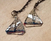 SALE Vintage Nautical Sail Boat Bohemian Dream