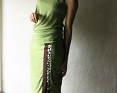 Off shoulder dress - womens plus size sexy one shoulder pencil skirt dress - jersey tunic  in greencyber monday