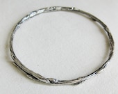 Willow Bangle sterling silver bracelet cast from real Willow tree branch with buds