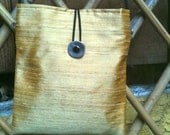 Dupioni Silk Shoulder Bag in Autumn Gold
