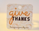 Thanksgiving Gift Tag Table Decoration Give Thanks Fall Autumn Pumpkins