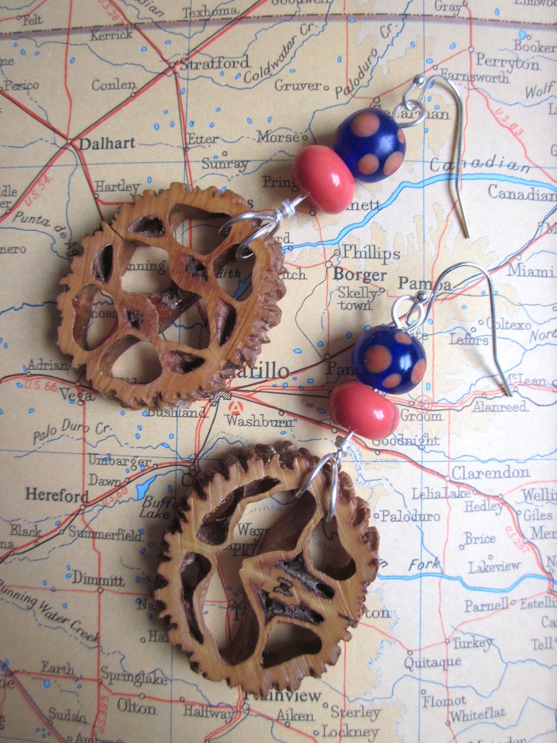 Dotted Walnut Earrings