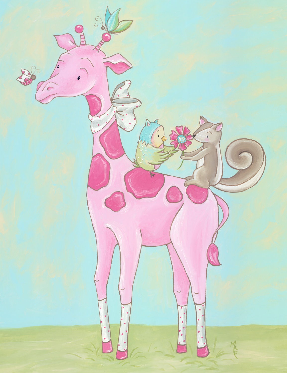Forever Friends Stretched Canvas- Children's Wall Art and Decor-  Baby Nursery Art