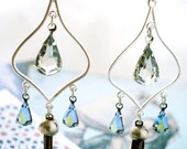 teardrops & tassels chandelier earrings. arabesque vintage crystal earrings by elfmadchen.