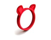 Red Bear Ring, Grizzly Bear Ears Ring, bear jewelry, modern ring, animal ring, bear jewellery, for the cool friend, gift for the bear lover