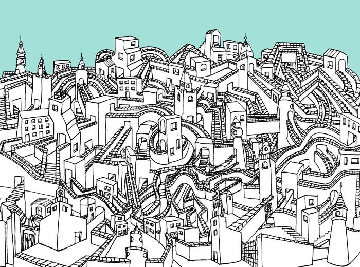 The Streets of the Dream - Digital Print / Wall Art / Illustration