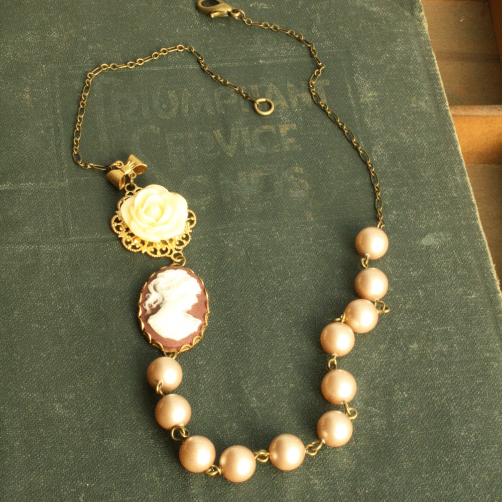Bib, Statement Necklace, Ms. Bennett  Cameo Necklace, Pearl Statement  Necklace, Cameo Statement Necklace, Cameo Necklace