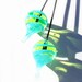 Tornado Pods- Lime and Aqua- handmade lampwork glass headpins in lime green and aqua-one pair on 22 gauge steel wire