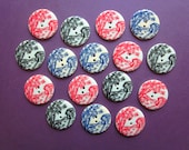 16 Vintage Chinoiserie Style Cottage Buttons