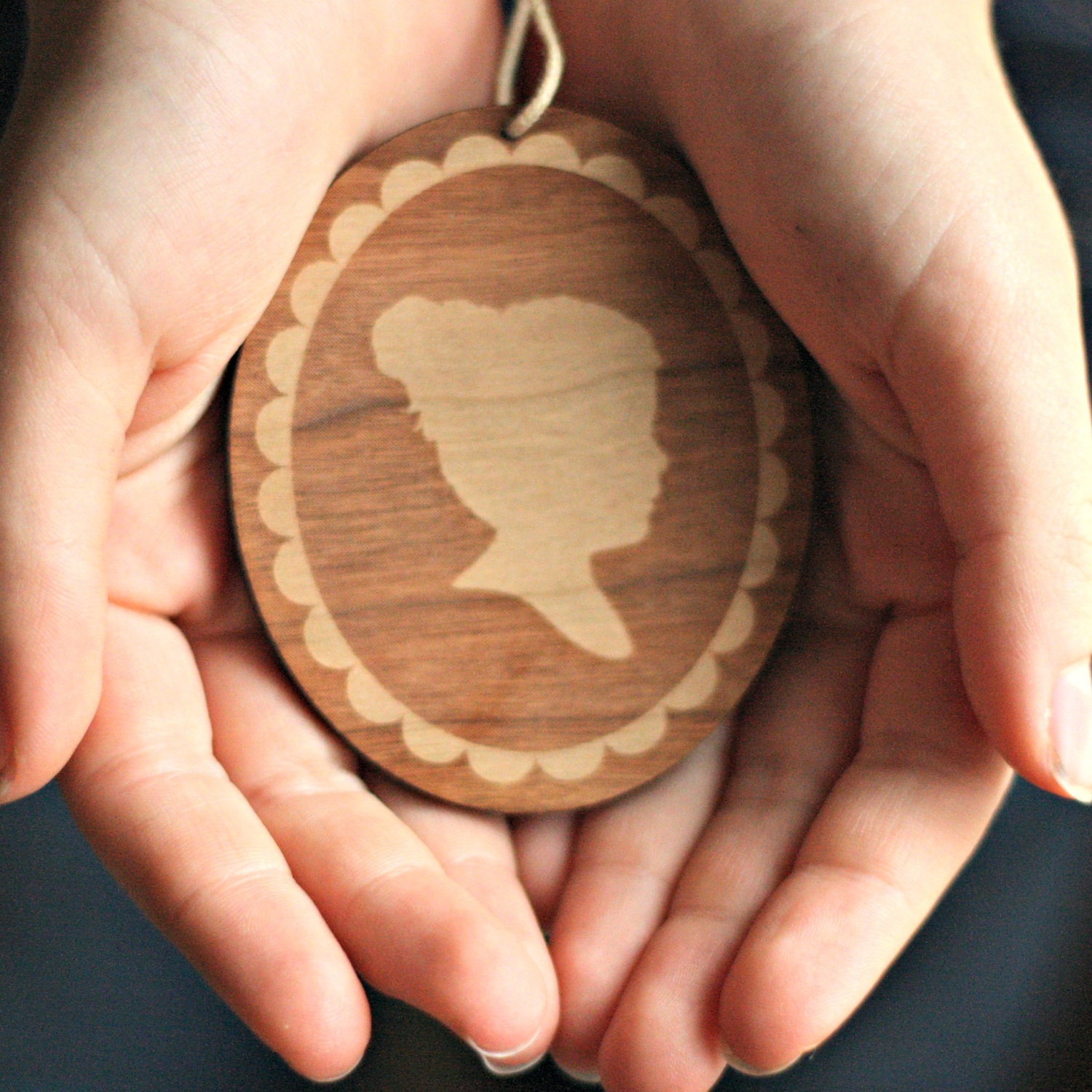 Custom Silhouette Wood Christmas Ornament made from your photo by Simply Silhouettes