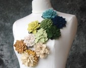 Wholesale Recycled Cashmere Flower Pins in Earthy Hues