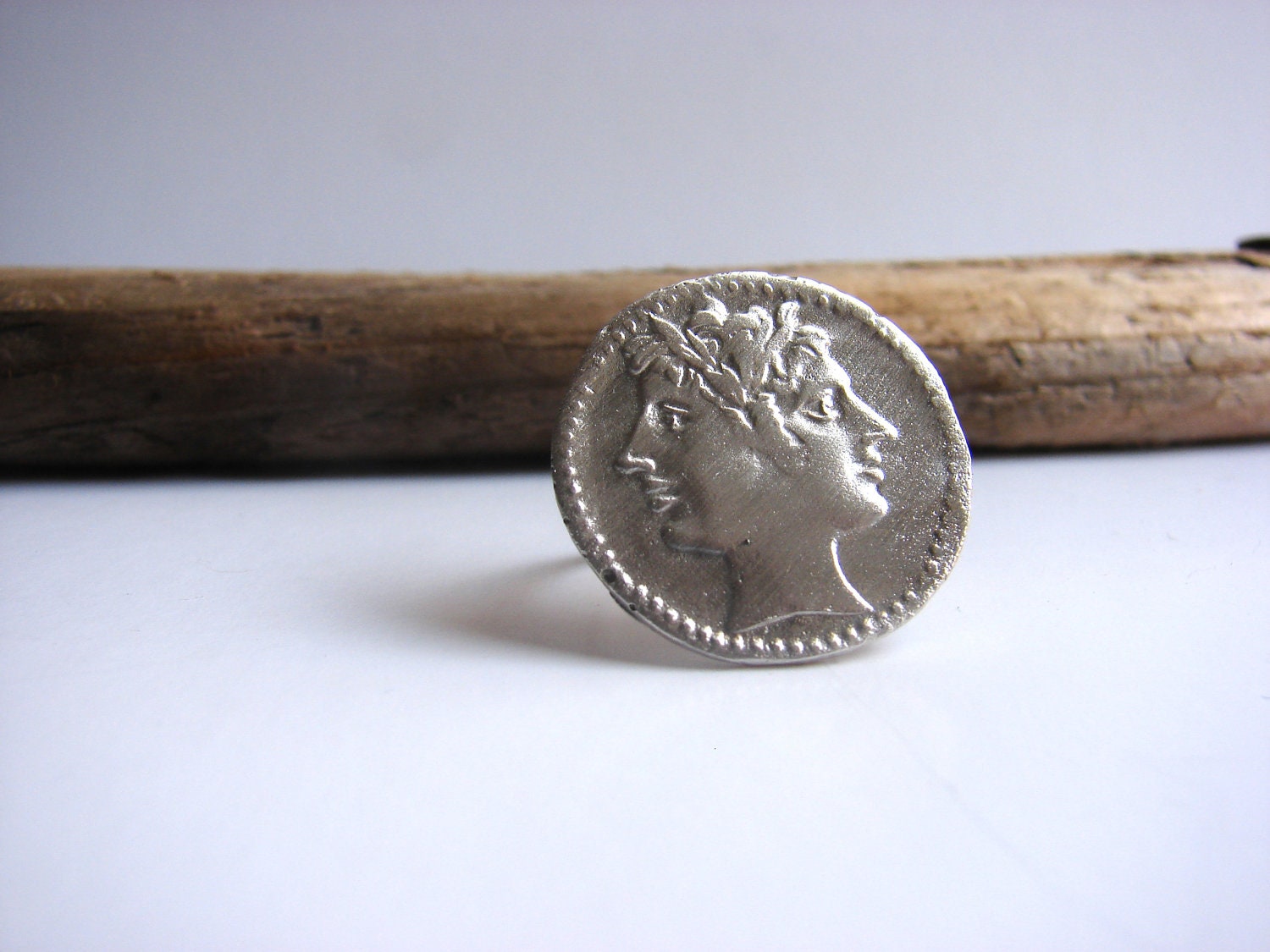 Ancient Roman Janus Ring Sterling Silver