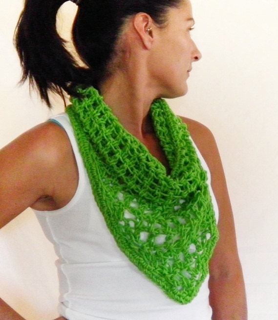 Neon Green Triangle Scarflette by NonasNote