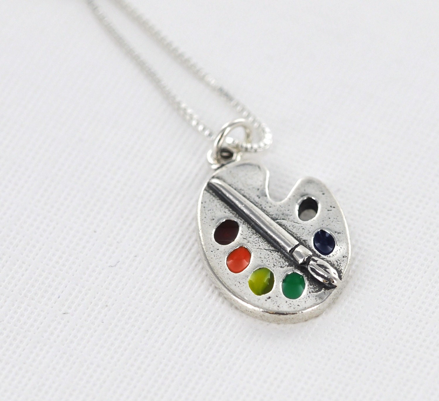Sterling Silver ARTIST PAINT PALETTE Charm by CatalinasTreasures