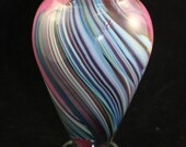 Cranberry Pink Unique Hand Blown Glass Flower Vase Home Decoration