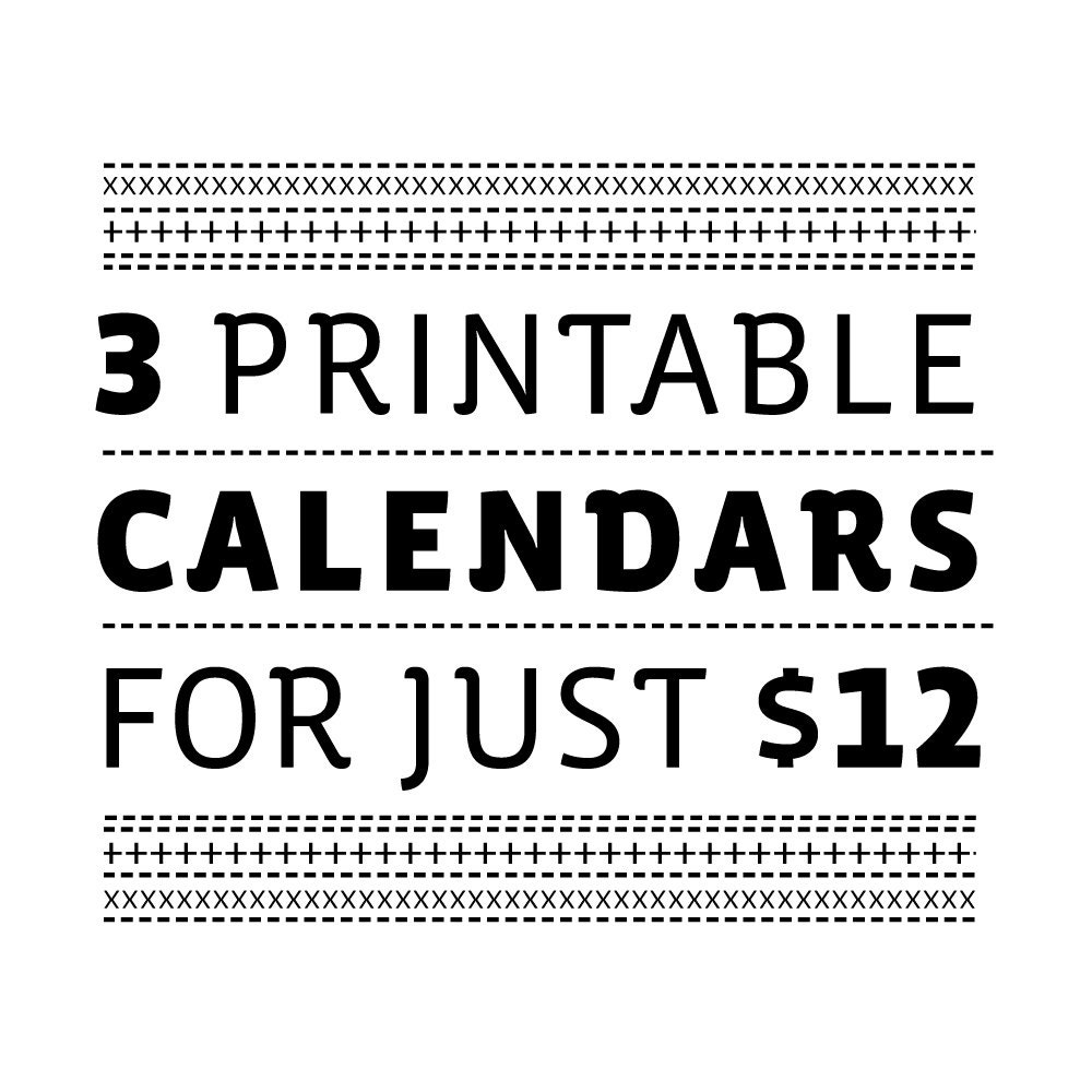 SALE /// 3 x 2013 printable calendars for 12 dollars / SPECIAL OFFER