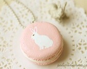 Bunny Necklace - Pink Bunny Macaron Necklace - Bunny Gifts