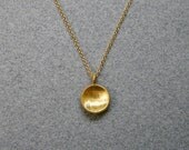 Little Gold Circle Necklace / Gold Disc Necklace / Dainty Simple Gold Necklace / 14k Gold Filed Chain