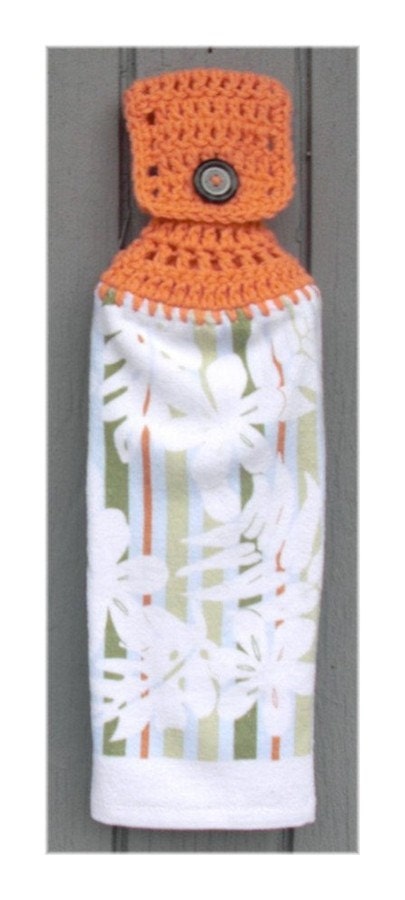Hanging Kitchen Towel White Flowers