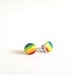 Hand Drawn Rainbow Post Earrings Studs