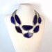 Statement necklace Deep Violet Purple and gold pink crystal necklace statement jewelry by Ezzaexclusive