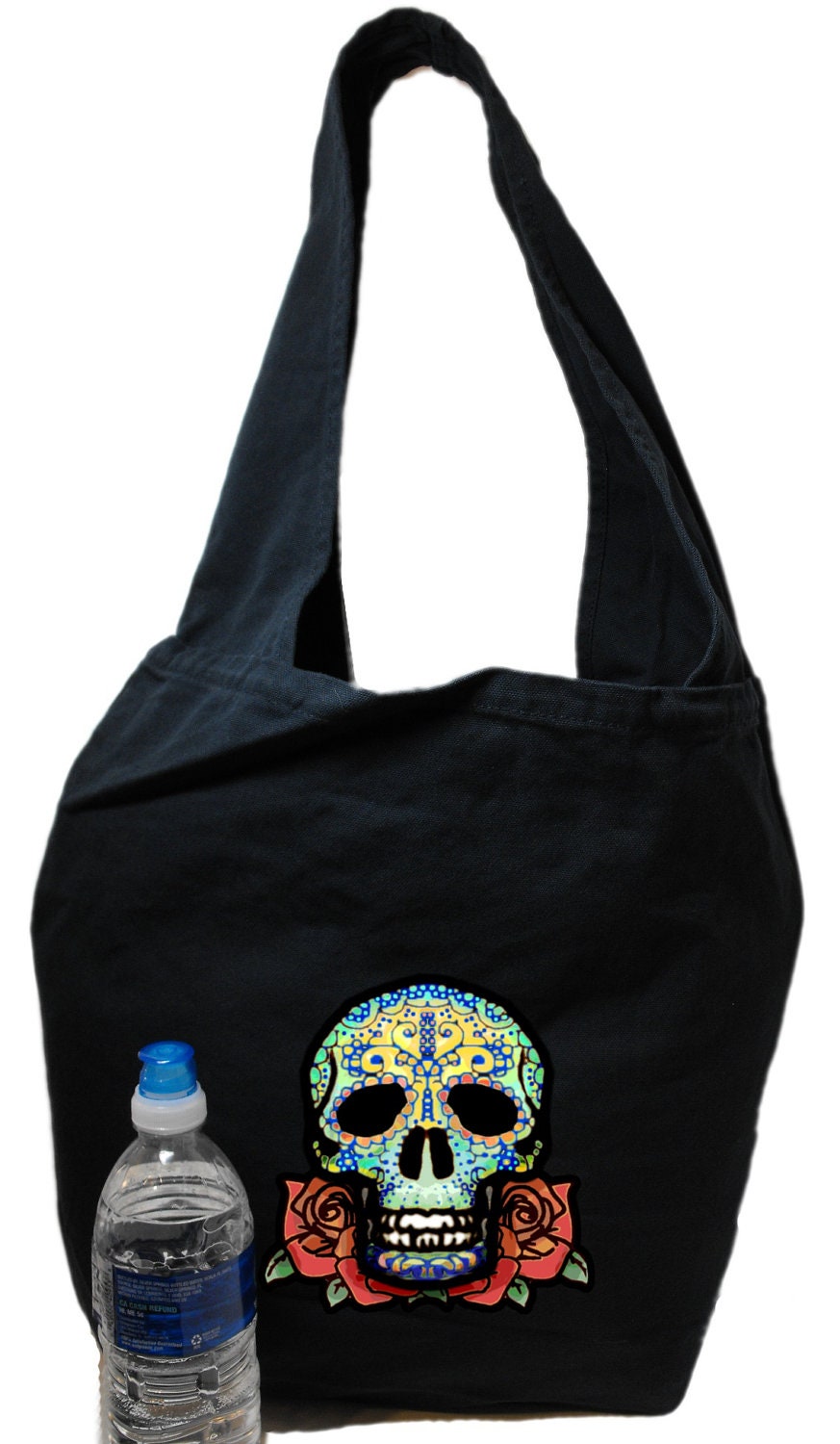 Printed Monk Bag Sugar Skull, Sling, Tote, Shoulder bag, Market bag
