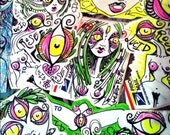 Lucid Rose Mixed 10 Pack hand drawn and screen printed stickers