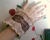 CUFF BRACELET EMBROIDERED "Medusa Girl Plays Among the Stars"