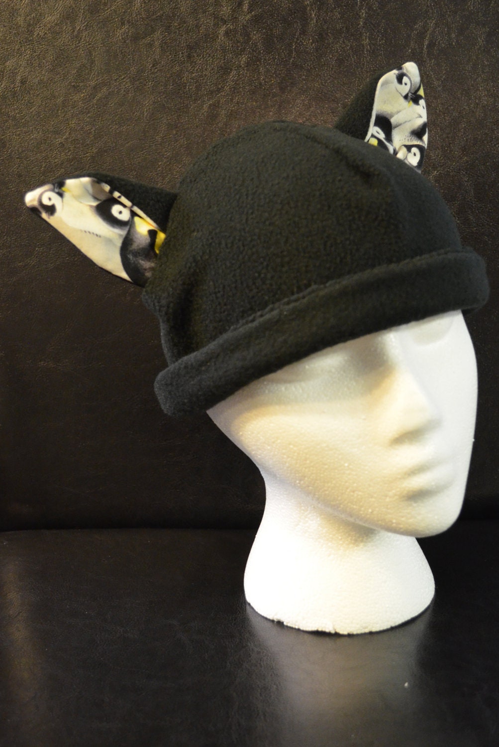 Fleece and Penguin Theme Cat Ear Hat