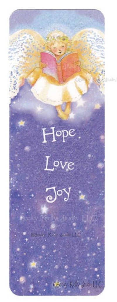 Angel Blessings, Angel Bookmark, Angel Reading, Girl Reading Bookmark