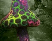 Purple fantasy pixie felted mushroom