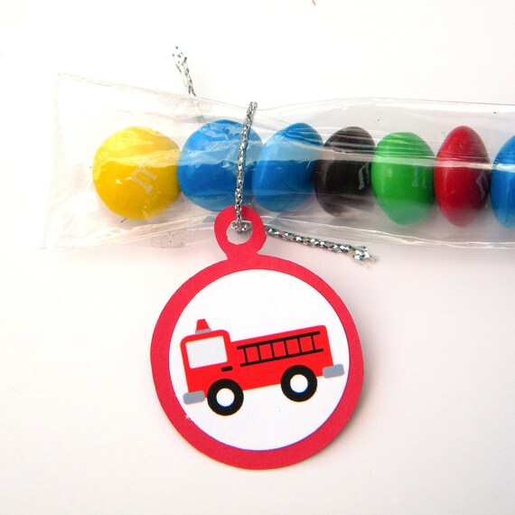Fire Truck Candy Treat Bag Favors, Red - Set of 12 Il_570xn